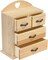 Unfinished Wood box with Mini Drawers for Jewellery,Small Wooden Organizer Storage Box for Crafts Hobbies DIY Project